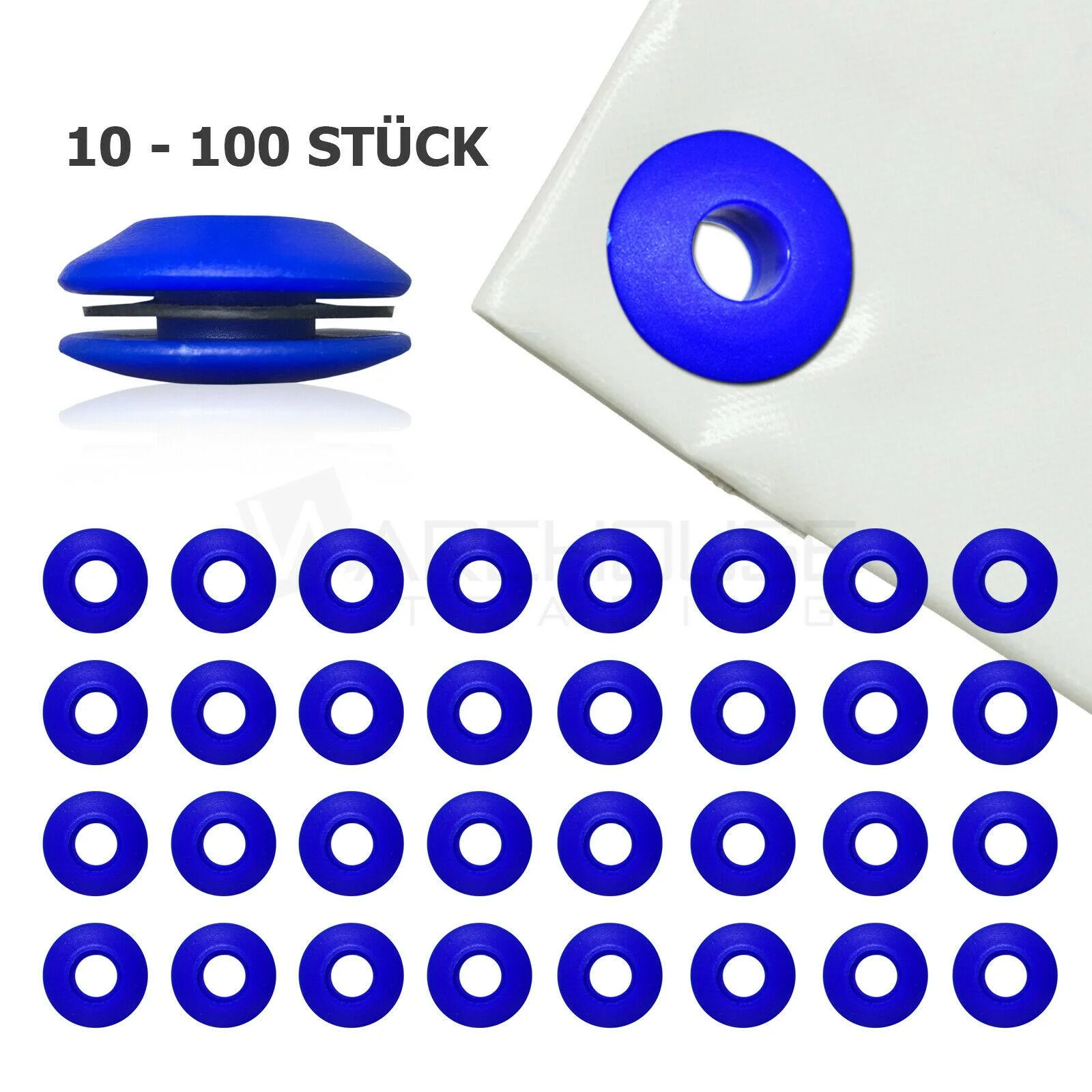 Planenösen, blau - 10 Stück - 0