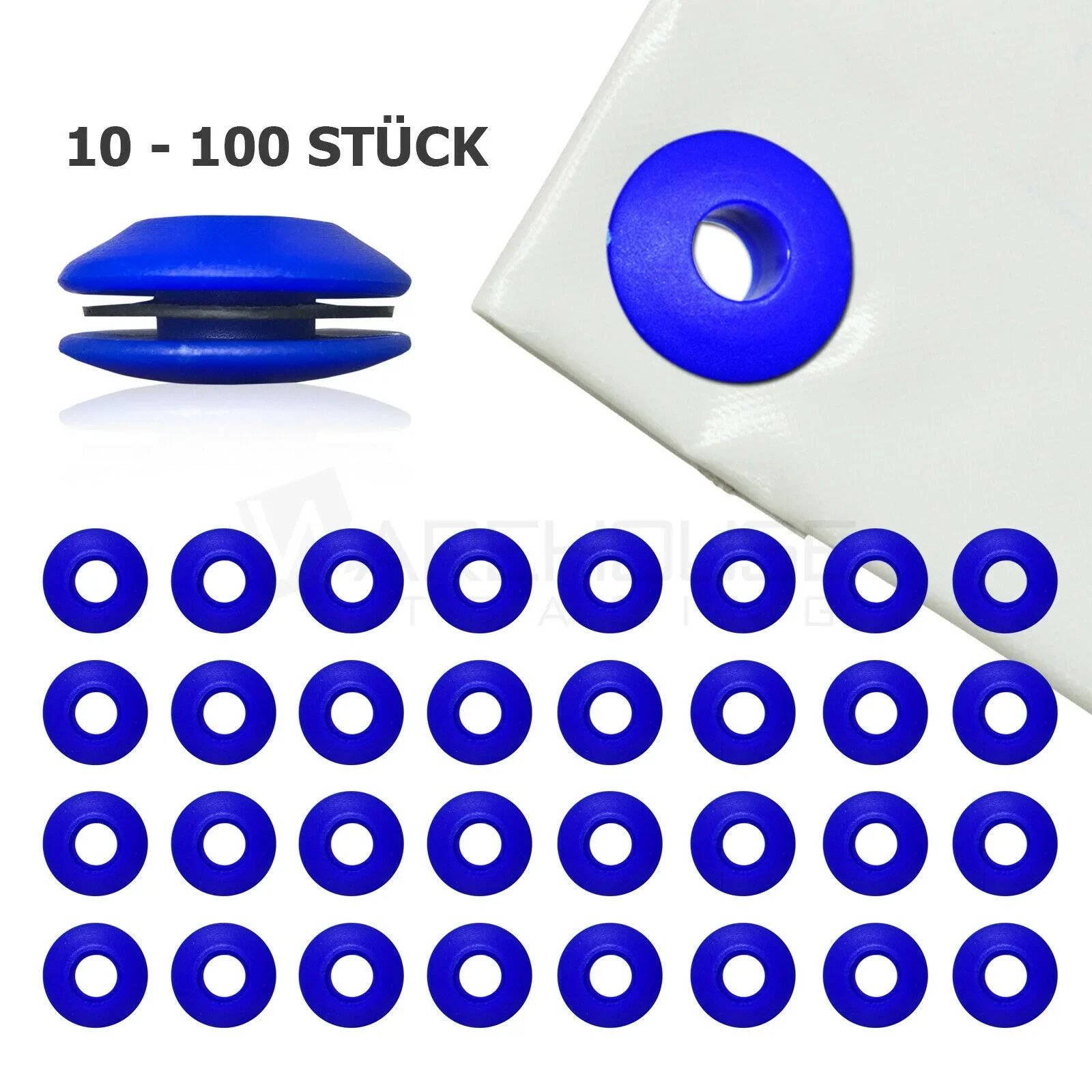 Planenösen, blau - 10 Stück - 0