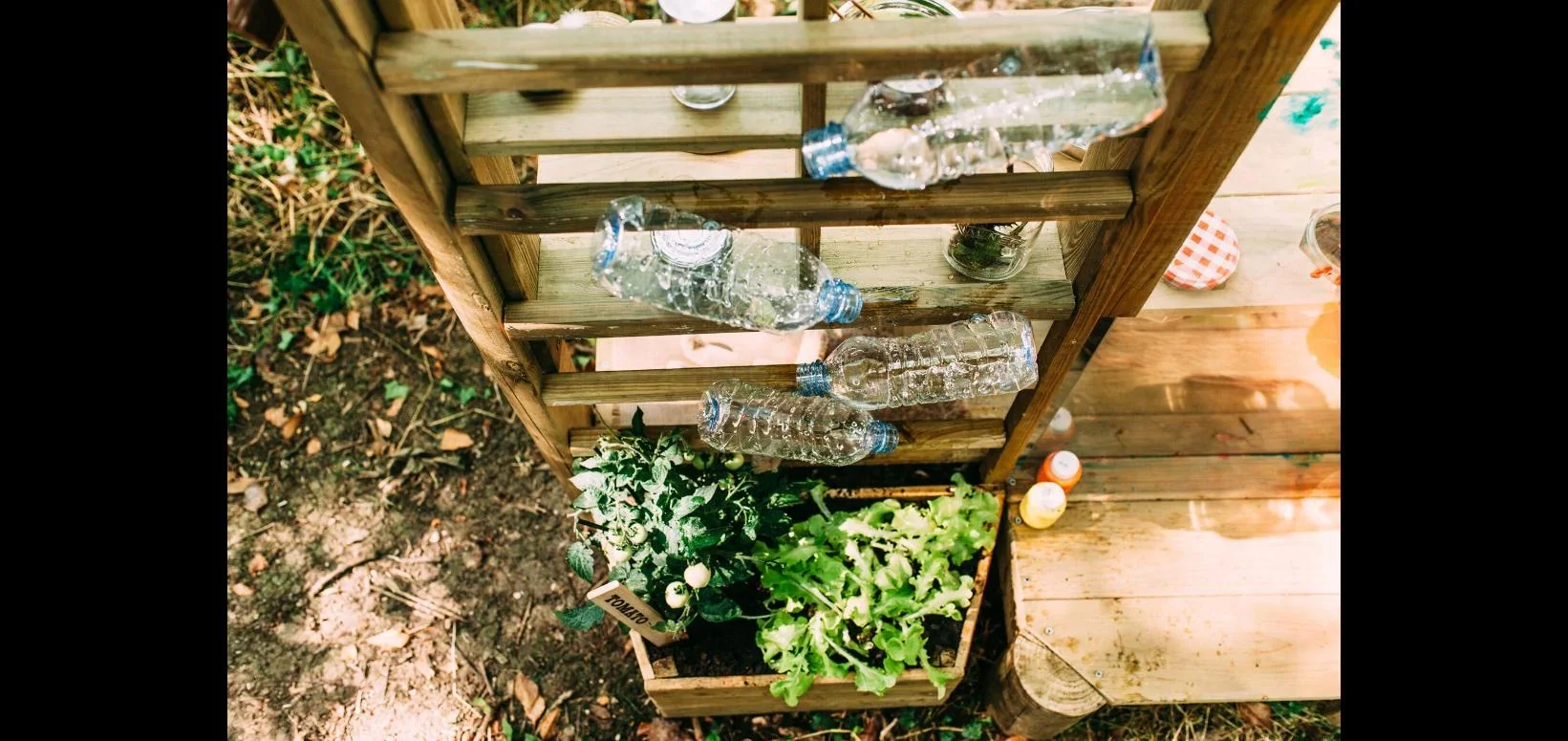 Discovery Küche   Outdoor-Spielküche für Kinder aus Holz, Pflanzkübel, Malscheibe, Windspiel, natur - 6