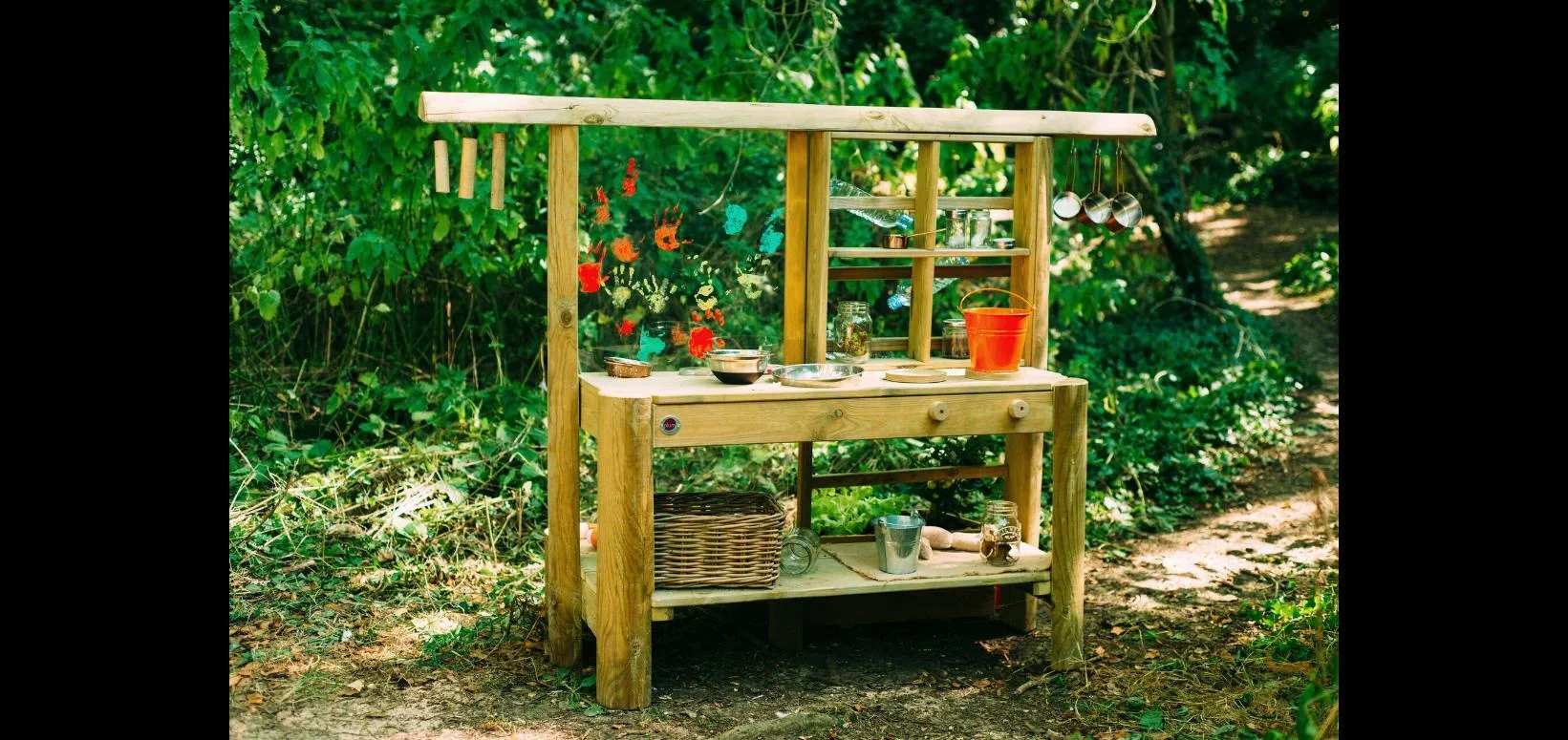 Discovery Küche   Outdoor-Spielküche für Kinder aus Holz, Pflanzkübel, Malscheibe, Windspiel, natur - 7