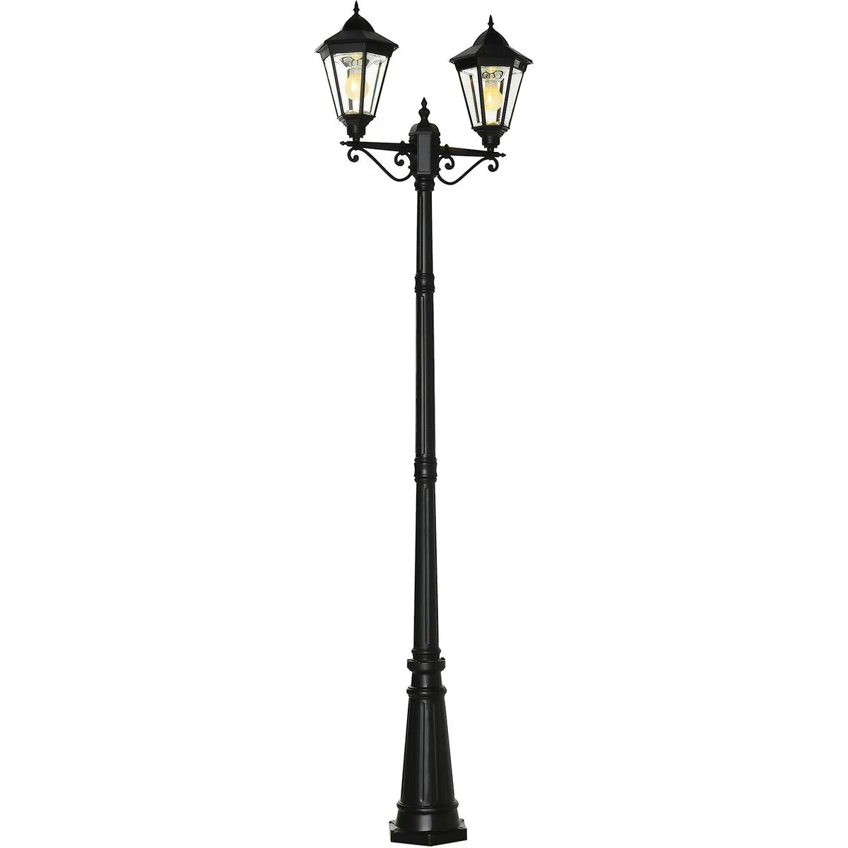 Solar Lampenmast - Doppelt - Schwarz - 22 x 72 x 248 cm - 3