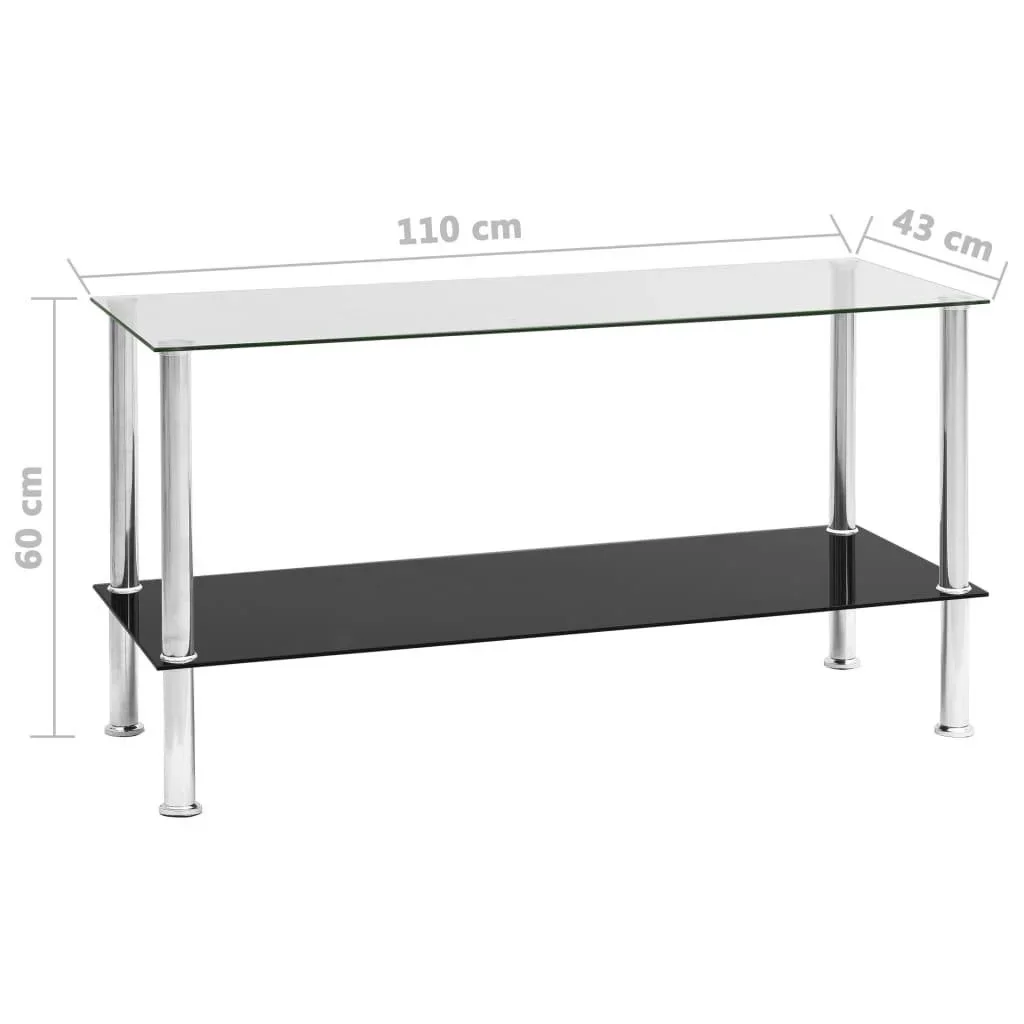 Couchtisch 110x43x60 cm gehärtetes Glas transparent - 3