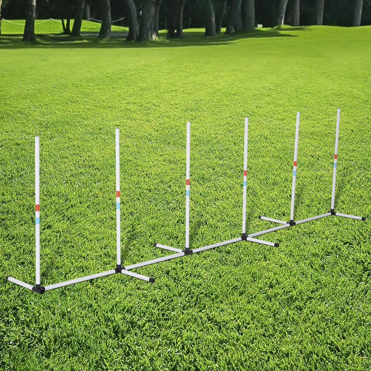 Hunde Slalomstangen Agility Training für Haustiere Hundetrainigsset Inklusive Tasche Leicht zu tragen Polyester Kunststo - 2