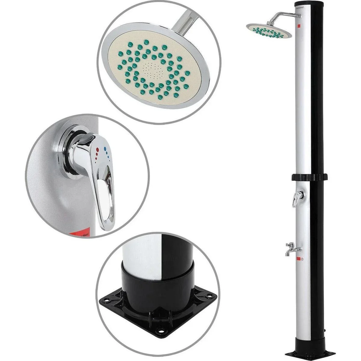 Gartendusche auf Solarenergie - bis zu 60° Erwärmung - 35L- Einfach und UV-beständig - 1