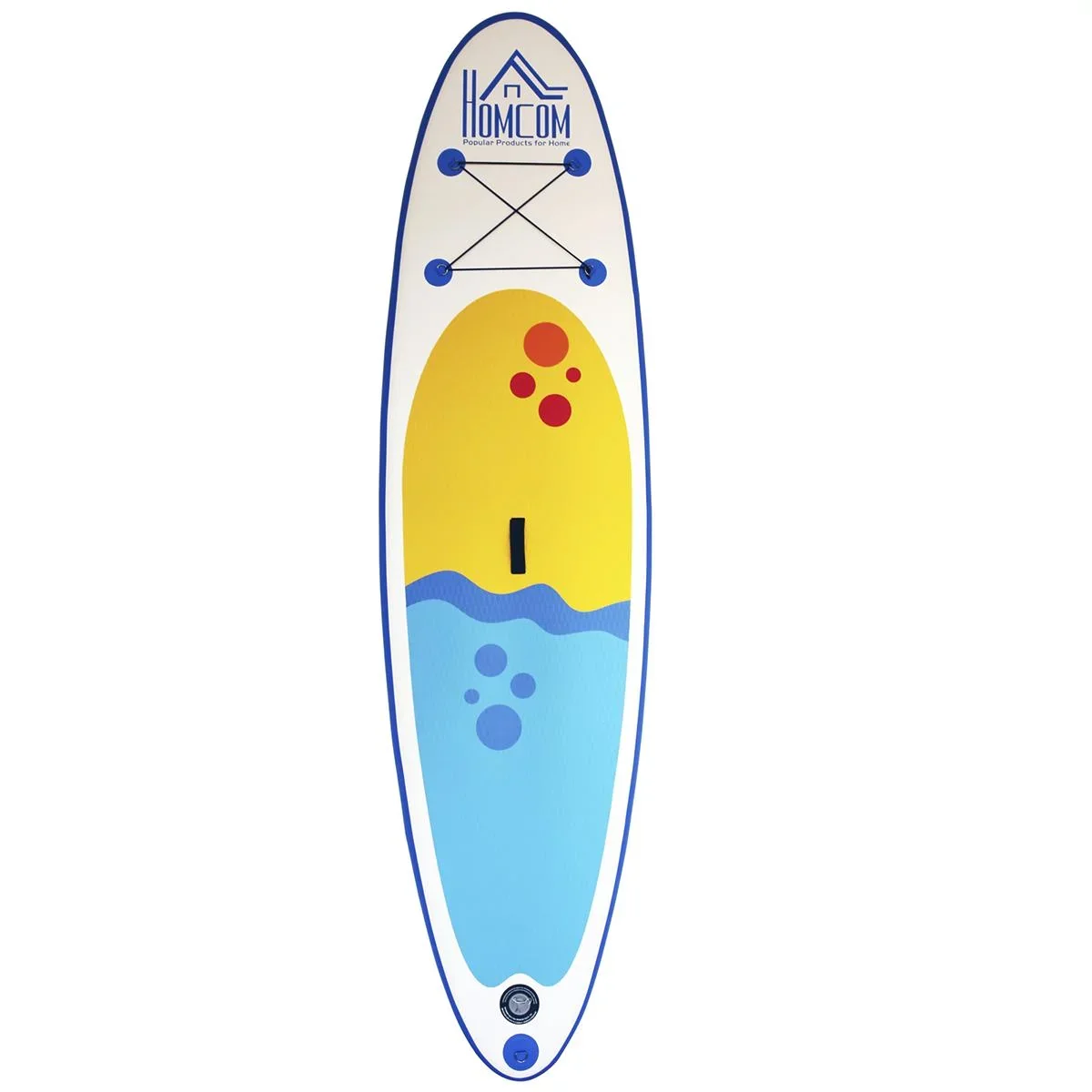 Aufblasbares Surfbrett mit Paddel weiß/blau - 0