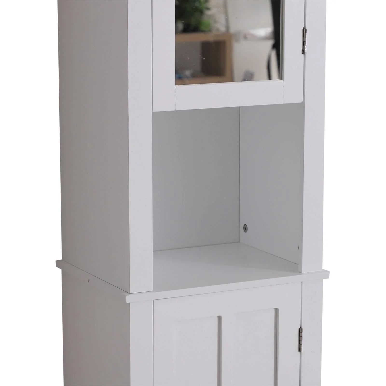 Badschrank Badezimmerschrank Wandschrank mit Spiegel vestellbare Einlegeböden Holz Weiß 40 x 30 x 170 cm - 4