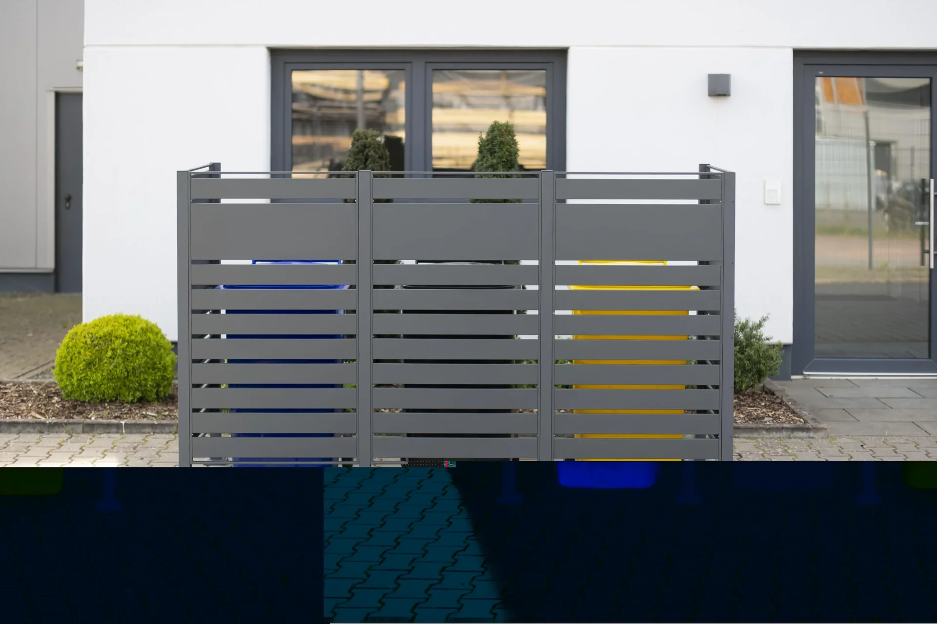 Mülltonnenverkleidung Planum 3er Box, 150 cm, anthrazit - 3