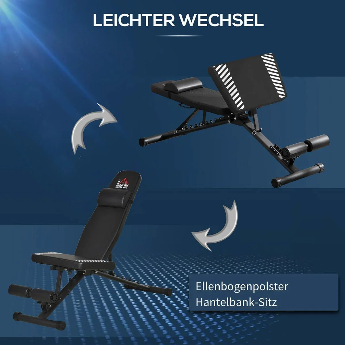 Hantelbank klappbar Multifunktion Trainingsbank verstellbare Sit Up-Bank für Heimtraining 6 Stufen Beinhalterung für Bau - 0