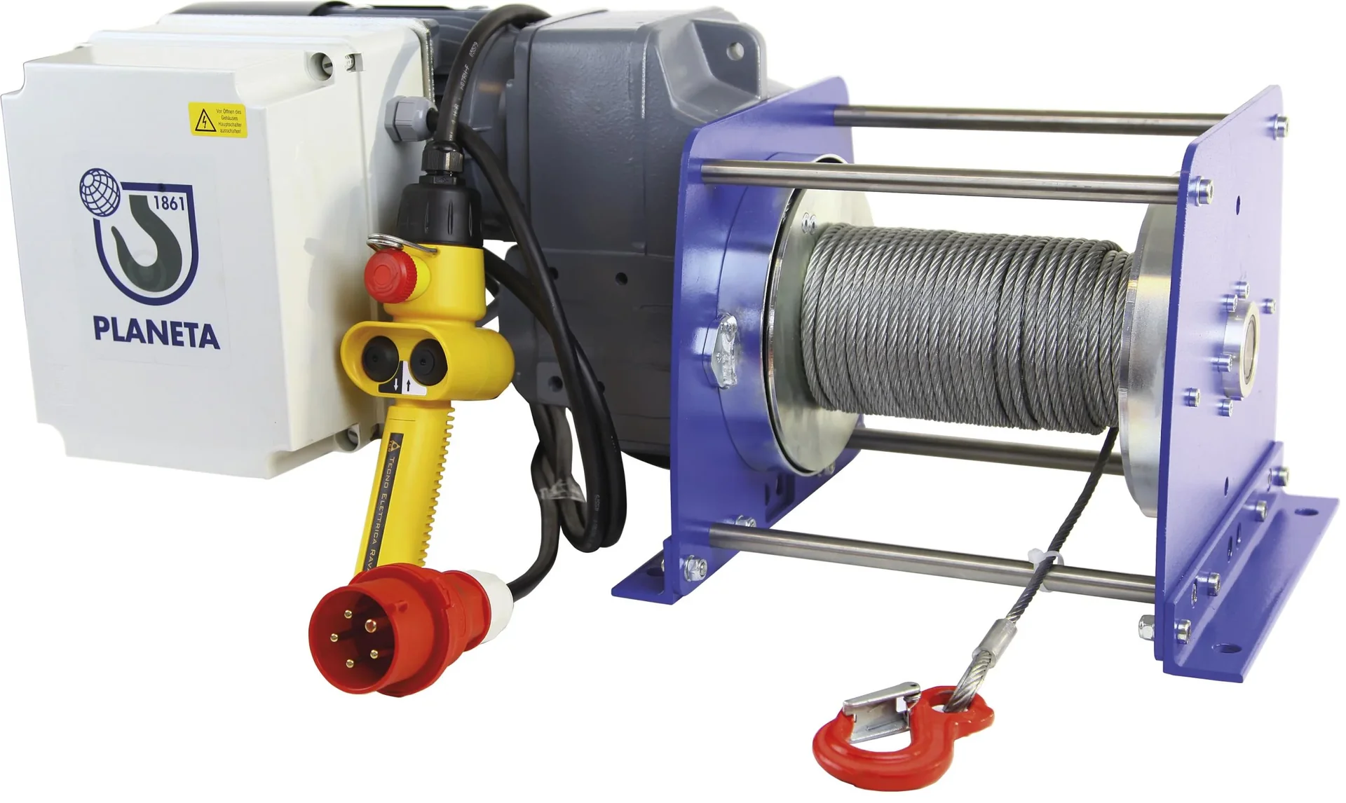 Elektro-Seilwinde PFW-C 500 einsatzfertig, max. 500 kg (1. Lage), 400V, 50 m Seil, IP55, Hubwinde für Materialtransport - 9
