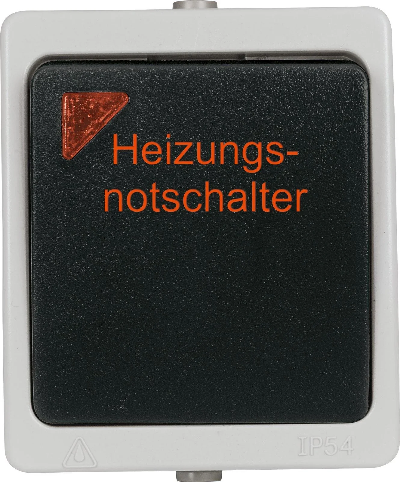 Aufputz-Feuchtraum Heizungsnotschalter mit Linse und eingesetzter Glimmlampe - 0
