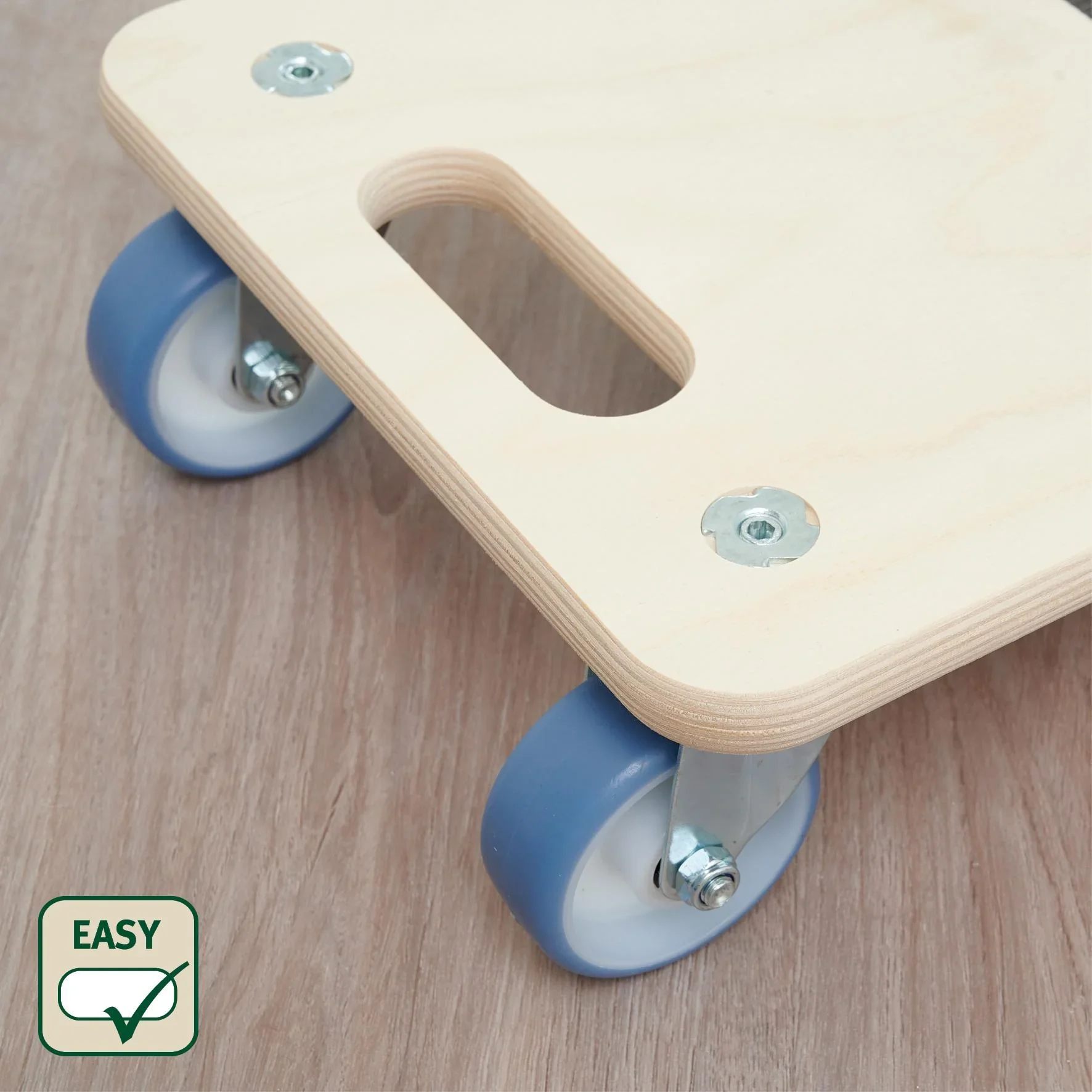 Transporthilfe MM 1325, 59 x 29 x 11 cm, softe Rollen Ø 75 mm, Rollenlager, Multiplex Birke FSC®, Tragkraft 300 kg - 6