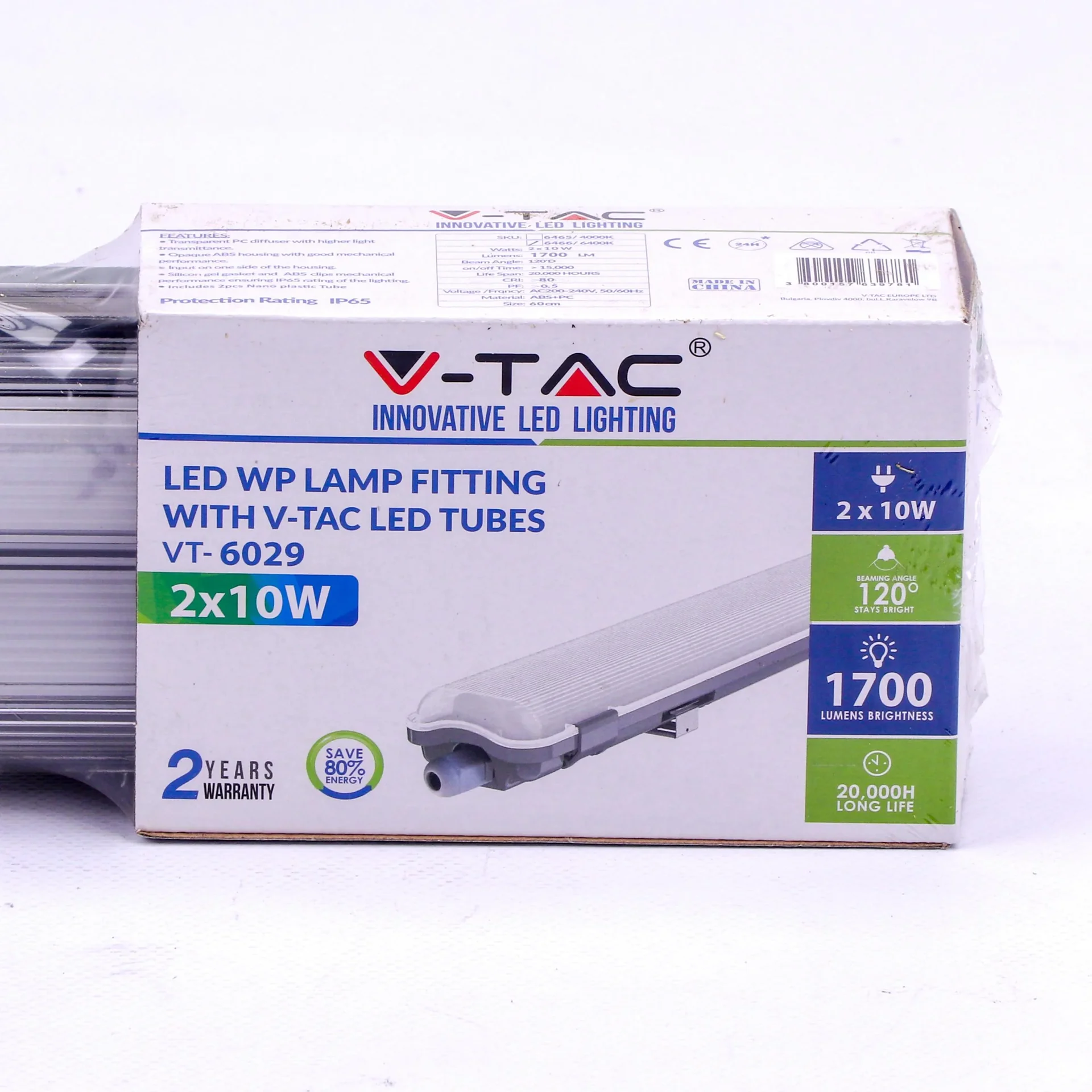 LED-Leuchtstofflampe 60cm - 20W - 4000K - 1700 Lumen - IP65 - 2