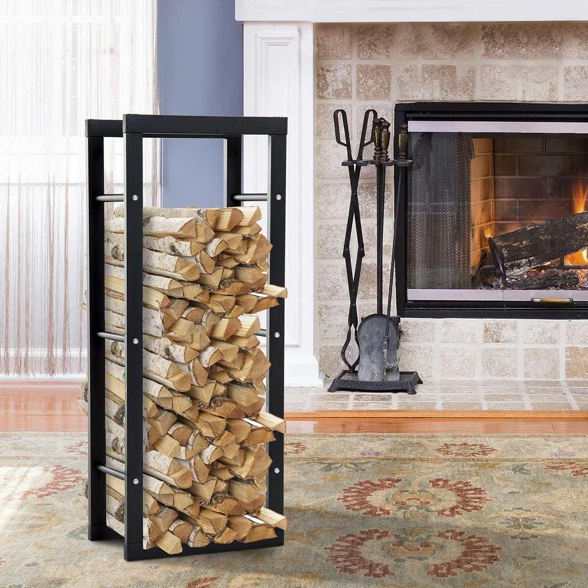 Kaminholzständer schwarz - 1
