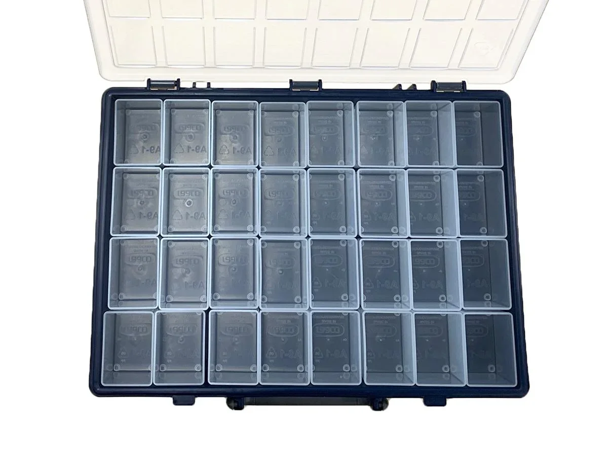 NL Sortimentskasten / Aufbewahrungsbox - Enthält 32 herausnehmbare Schalen - 26,1 x 33,8 x 5,7 cm - 2