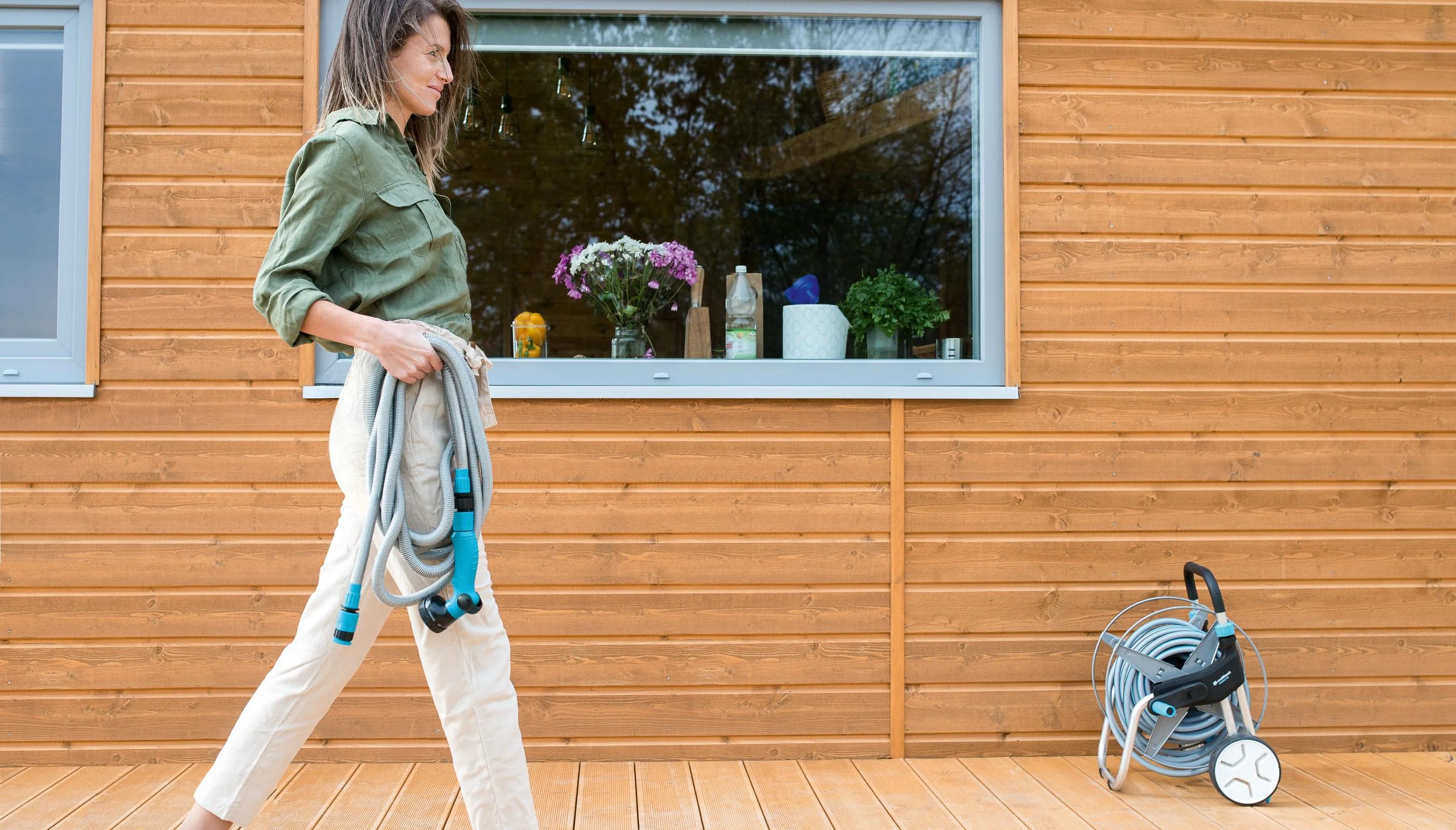 Bewässerungssatz mit dehnbarem Gartenschlauch BASIC 22,5 m - 0
