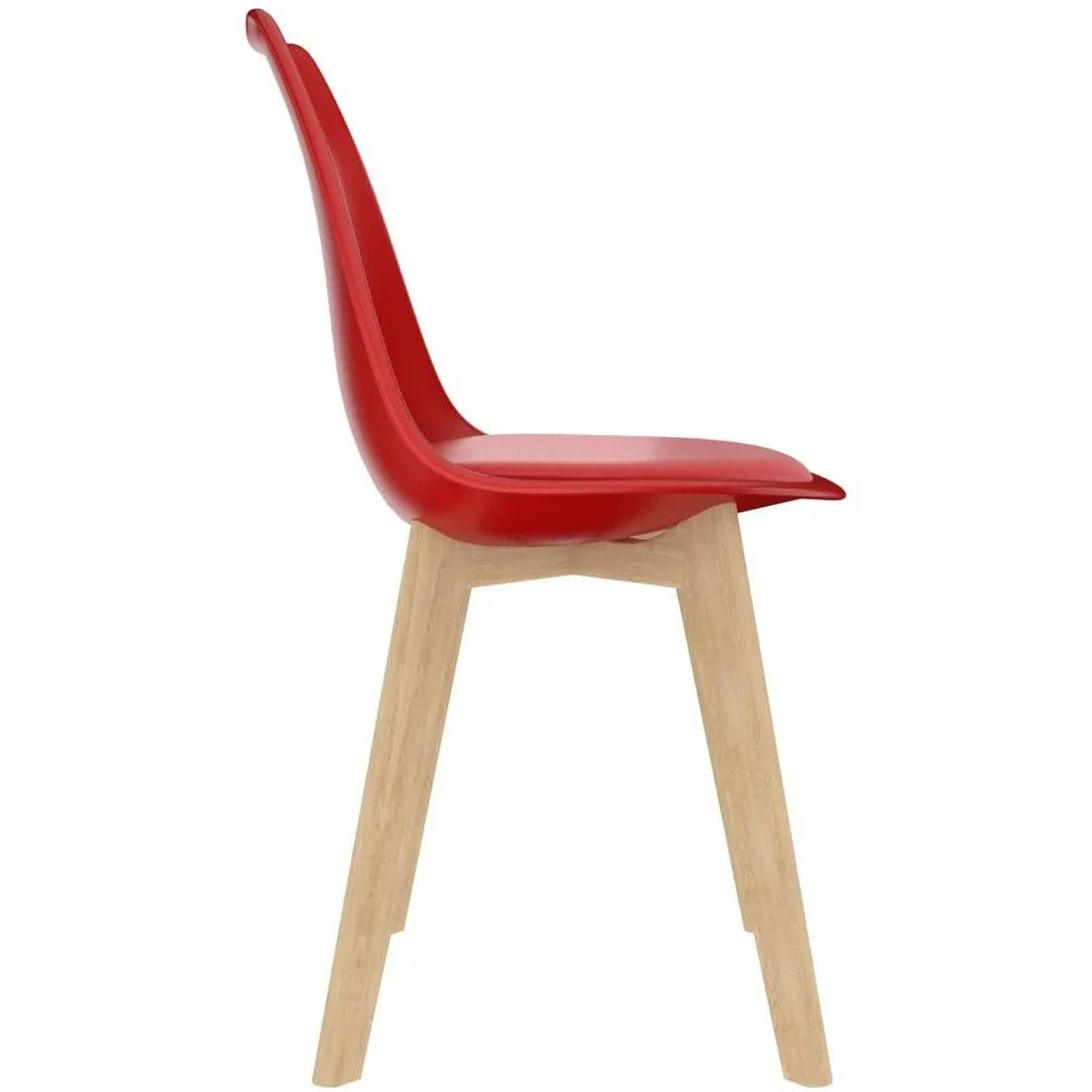 Esstischstühle 2tlg. Kunststoff rot - 0