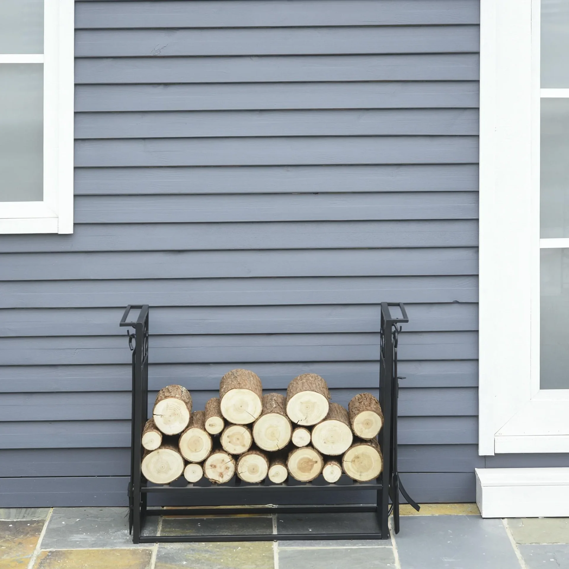 Brennholzstandard mit Brennholzzubehör erhöht Stahl - 3