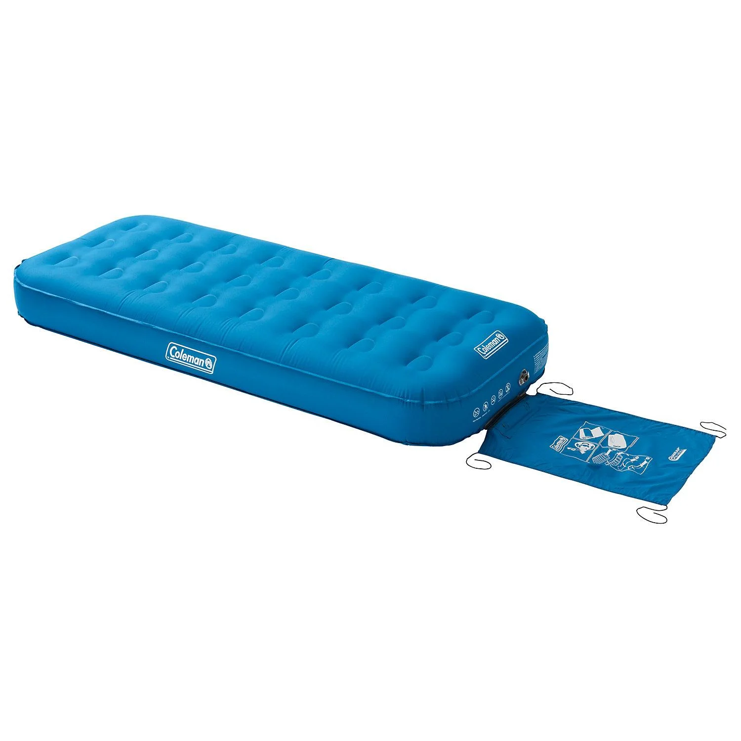Extra Durable Airbed, Single Luftbett mit stabiler Stegestruktur, gebürstete Polyester-Oberfläche, 198 x 82 x 22 cm - 1
