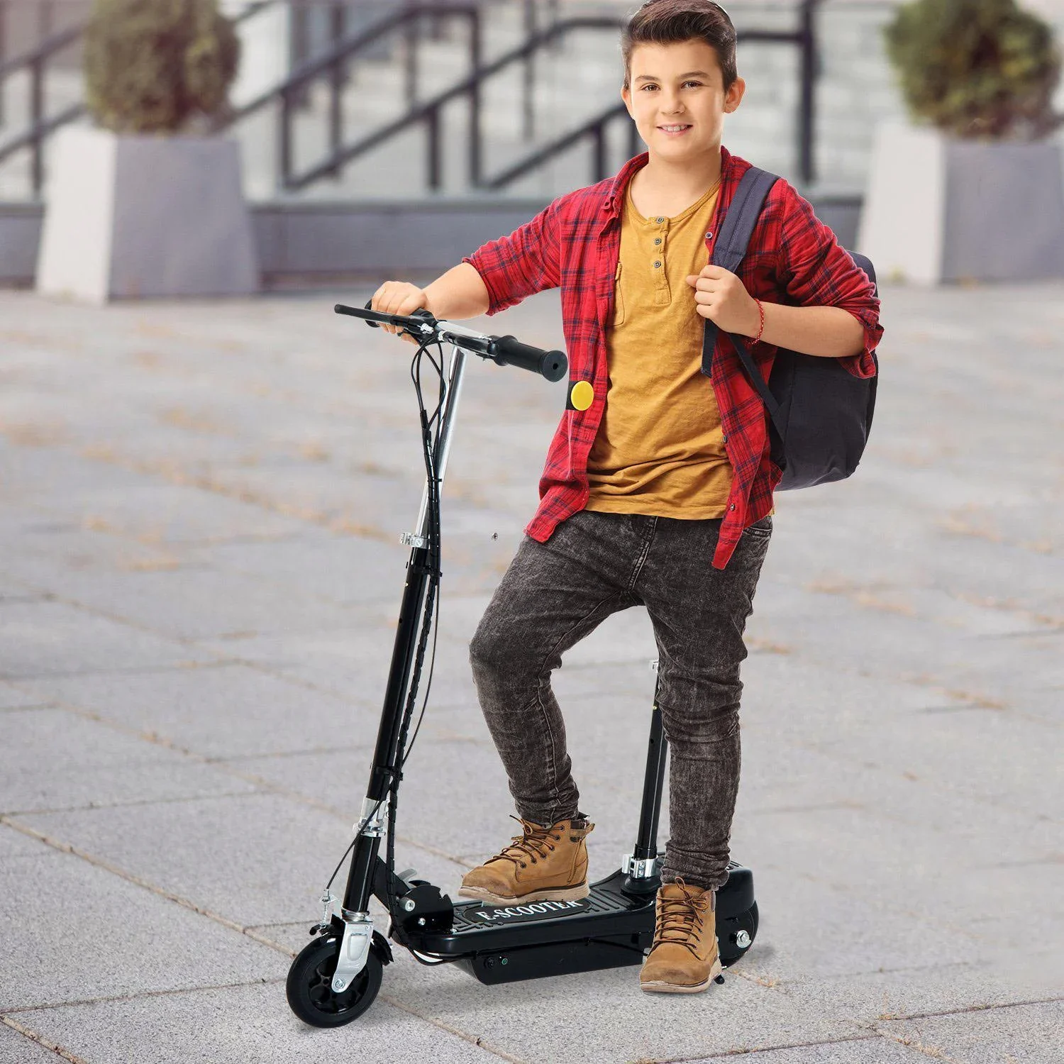 Elektroroller Kinderroller Cityroller 120W Schwarz - 2