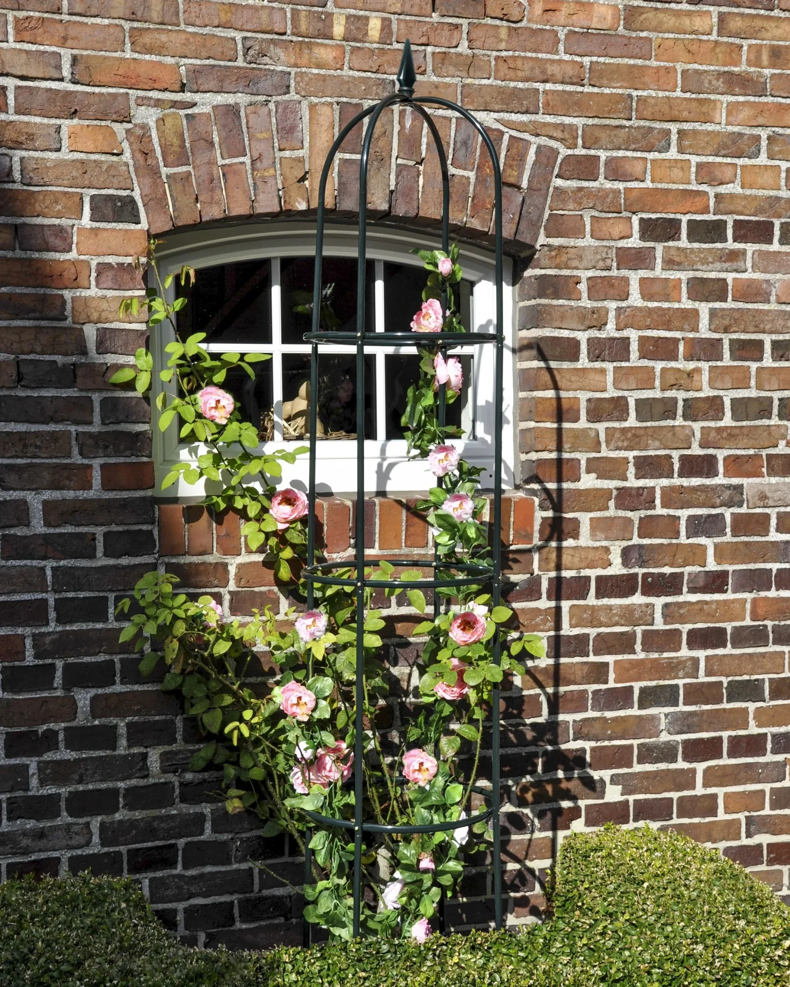 Rankhilfe, Obelisk, aus Stahl, beschichtet, Grün, 192 x 40cm - 0