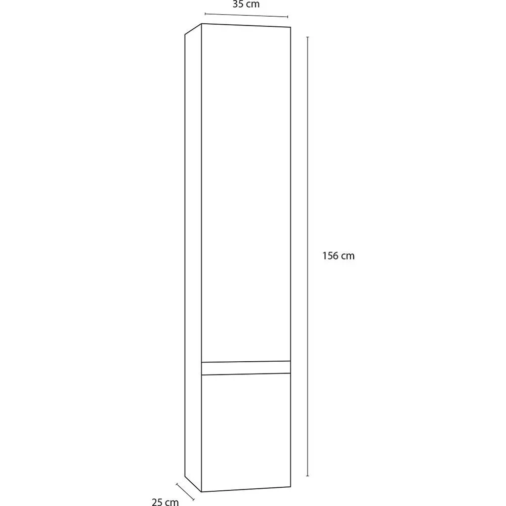 Stripe Bade Hoher Schrank rechts 35x156cm Weiss - 0
