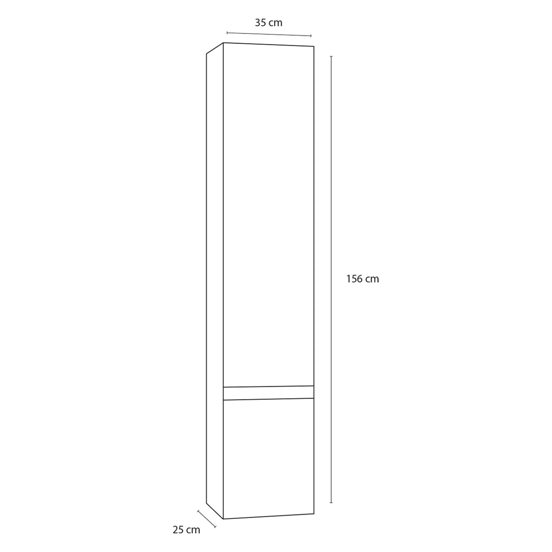 Stripe Bade Hoher Schrank rechts 35x156cm Weiss - 1