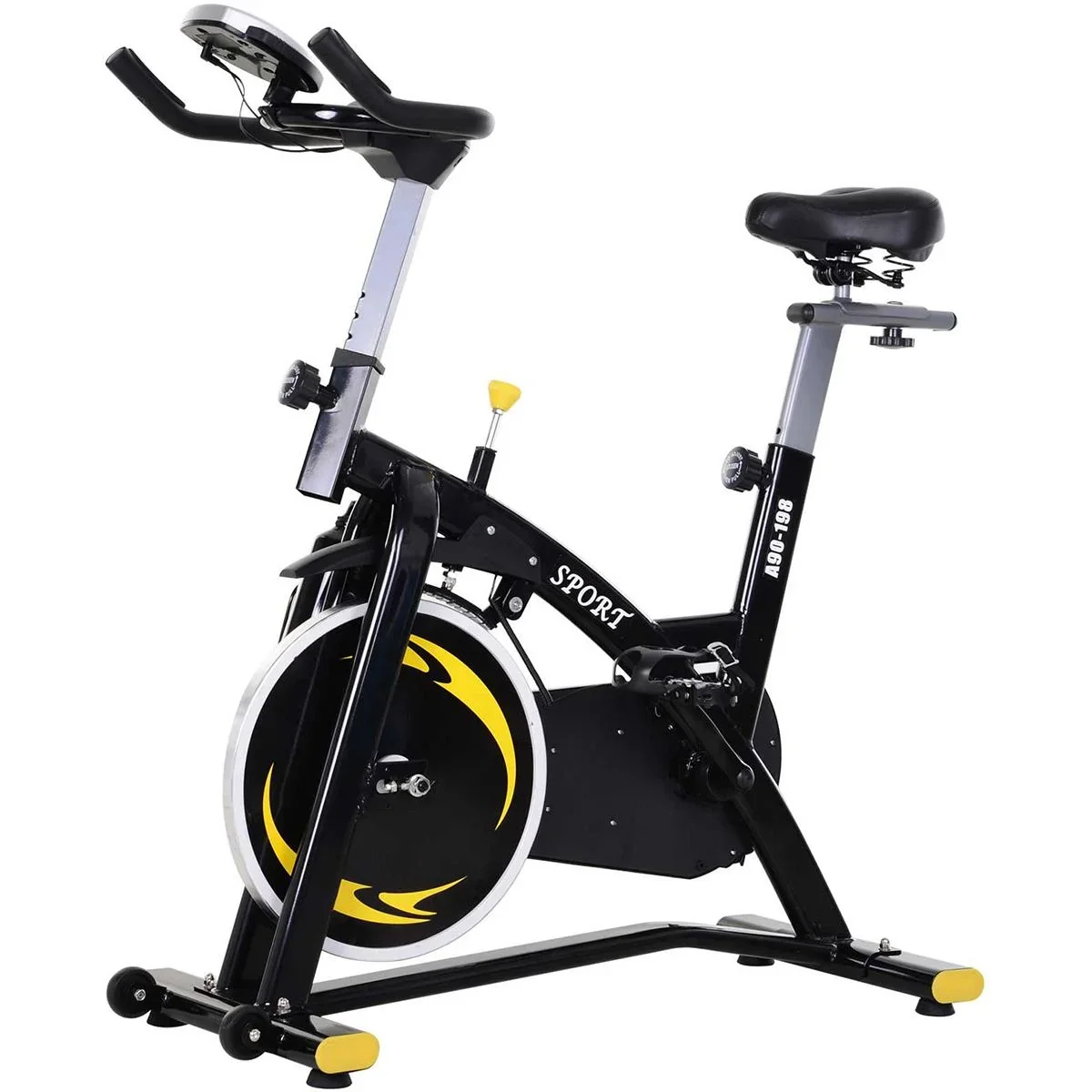 Fahrradtrainer mit stufenlosem Widerstand, Heimtrainer mit 10KG Schwungrad, Indoor Cycling Bike, Fitnessfahrrad, Höhenve - 1