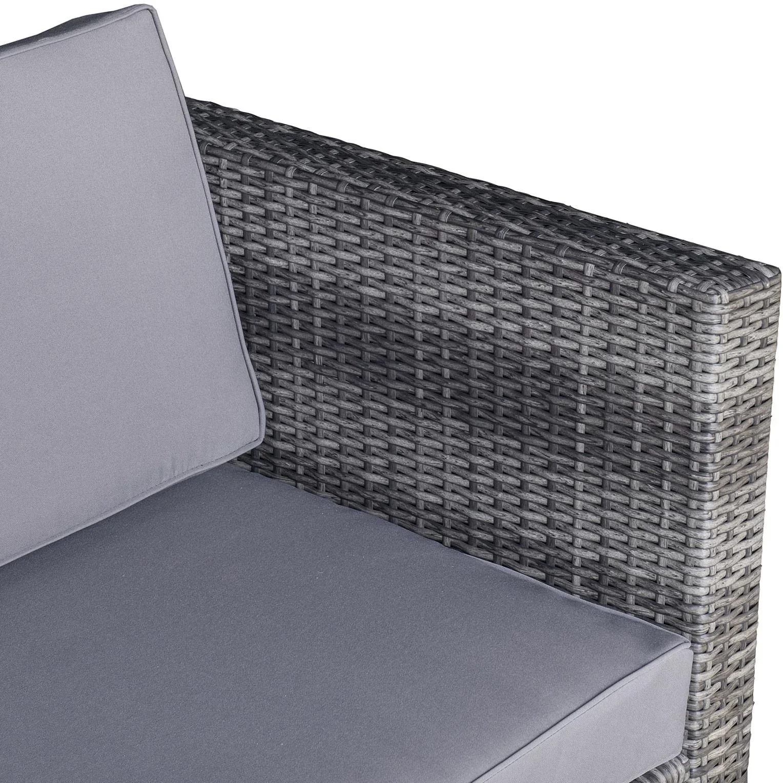 8-tlg, Polyrattan Gartengarnitur Gartenmöbel Garten-Set Sitzgruppe Loungemöbel Beistelltisch als Aufbewahrungskorb Grau - 3