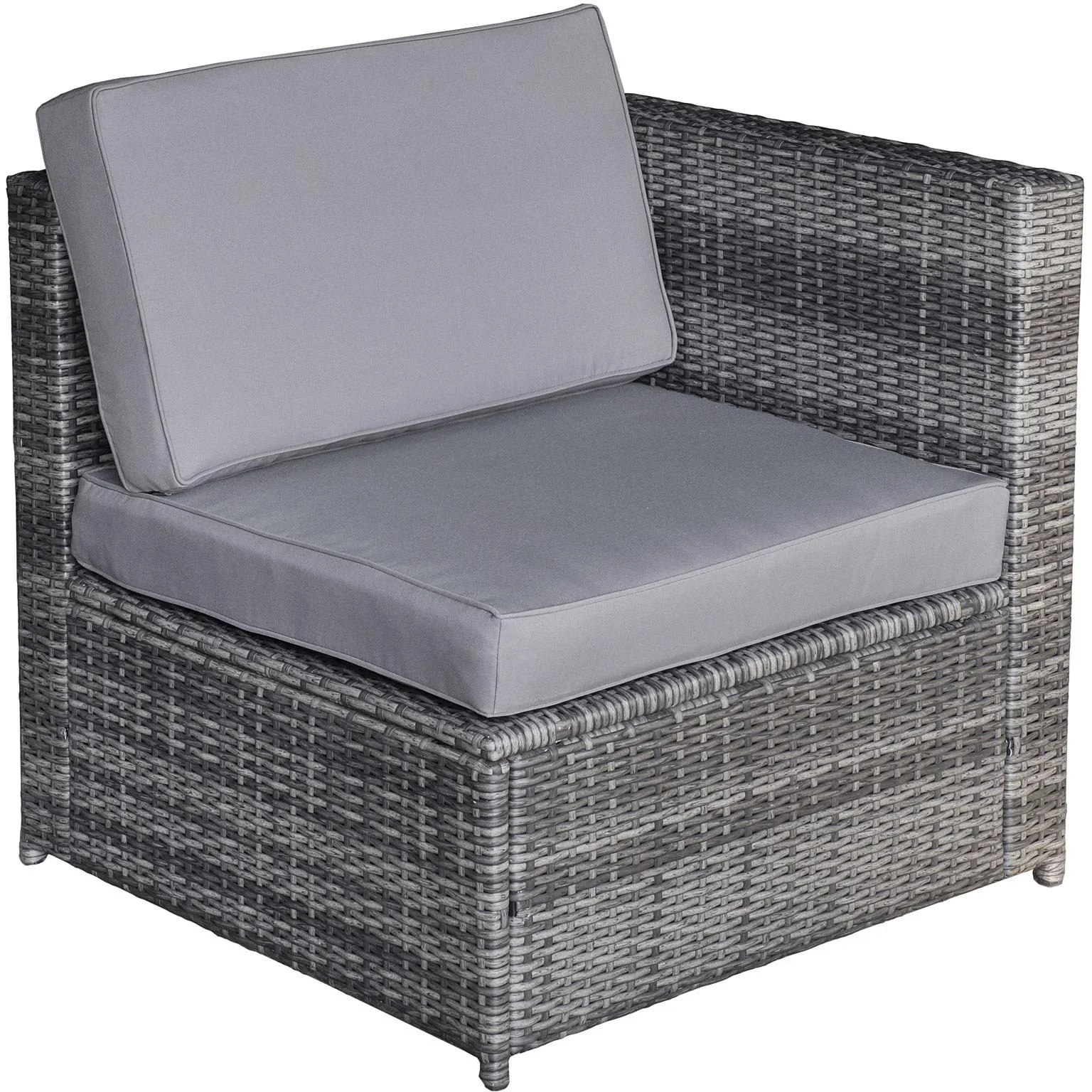 8-tlg, Polyrattan Gartengarnitur Gartenmöbel Garten-Set Sitzgruppe Loungemöbel Beistelltisch als Aufbewahrungskorb Grau - 4