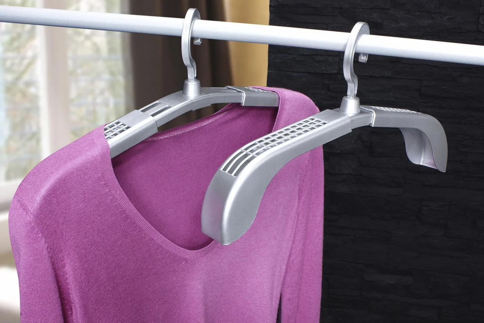 Ausziehbarer Kleiderbügel, 6er Set, ausziehbar 37,5 - 51,5 x 4 cm - 1