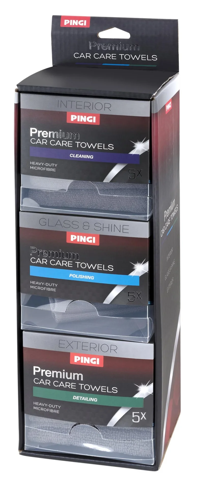 PREMIUM TOWER BOX Mikrofasertücher 3 er Box - 1