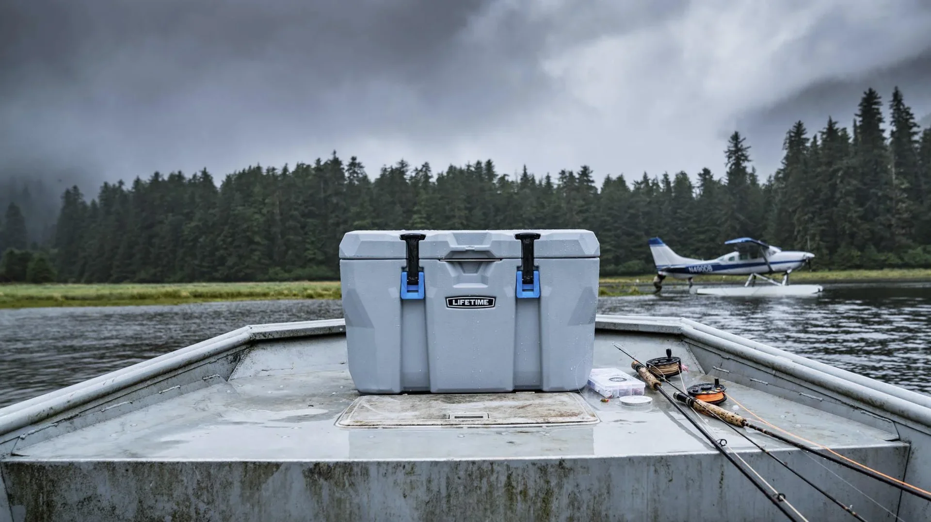 Kunststoff Premium Kühltruhe und Cooler grau mit Tragegriffen - 0