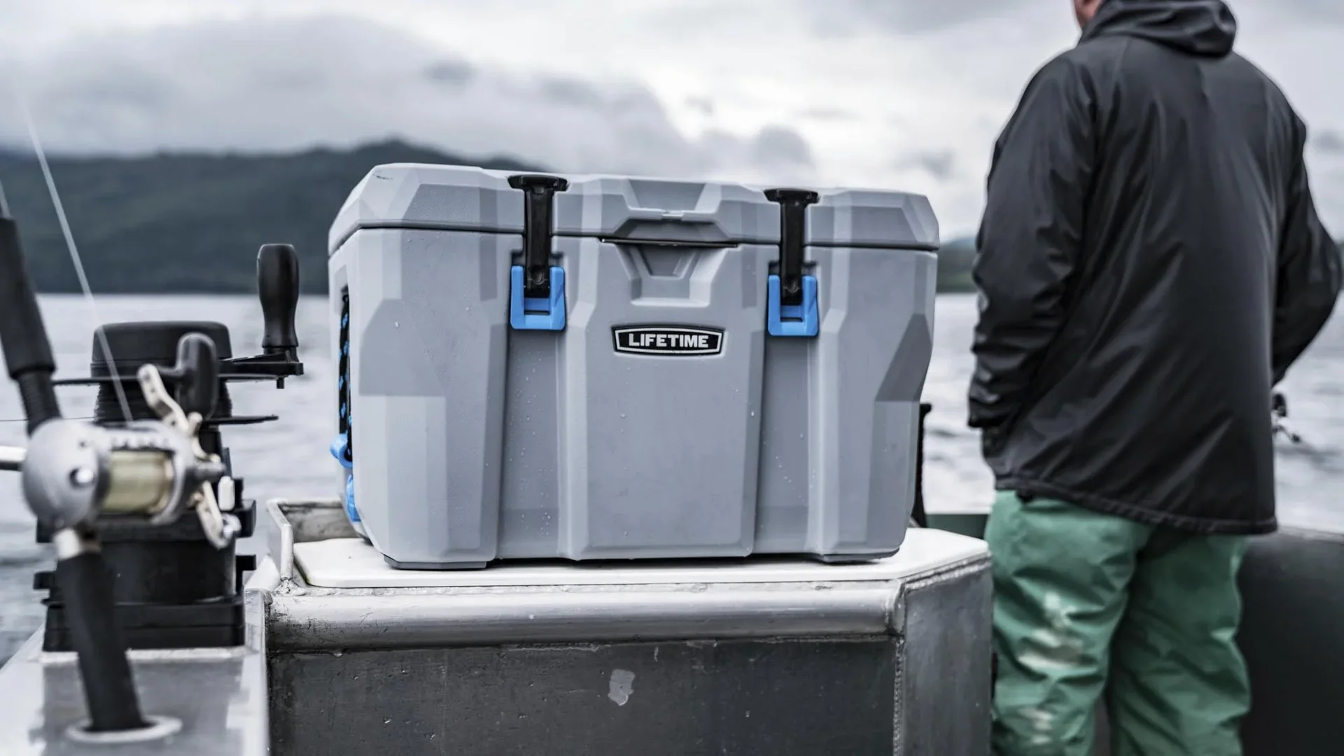 Kunststoff Premium Kühltruhe und Cooler grau mit Tragegriffen - 5