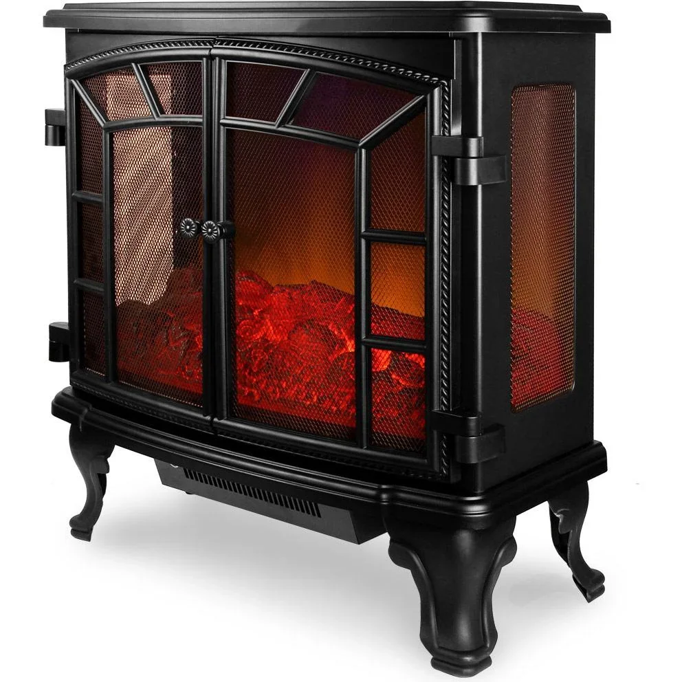 Elektrischer Kamin mit doppelter Tür mit Ventilator und Kamineffekt - 2