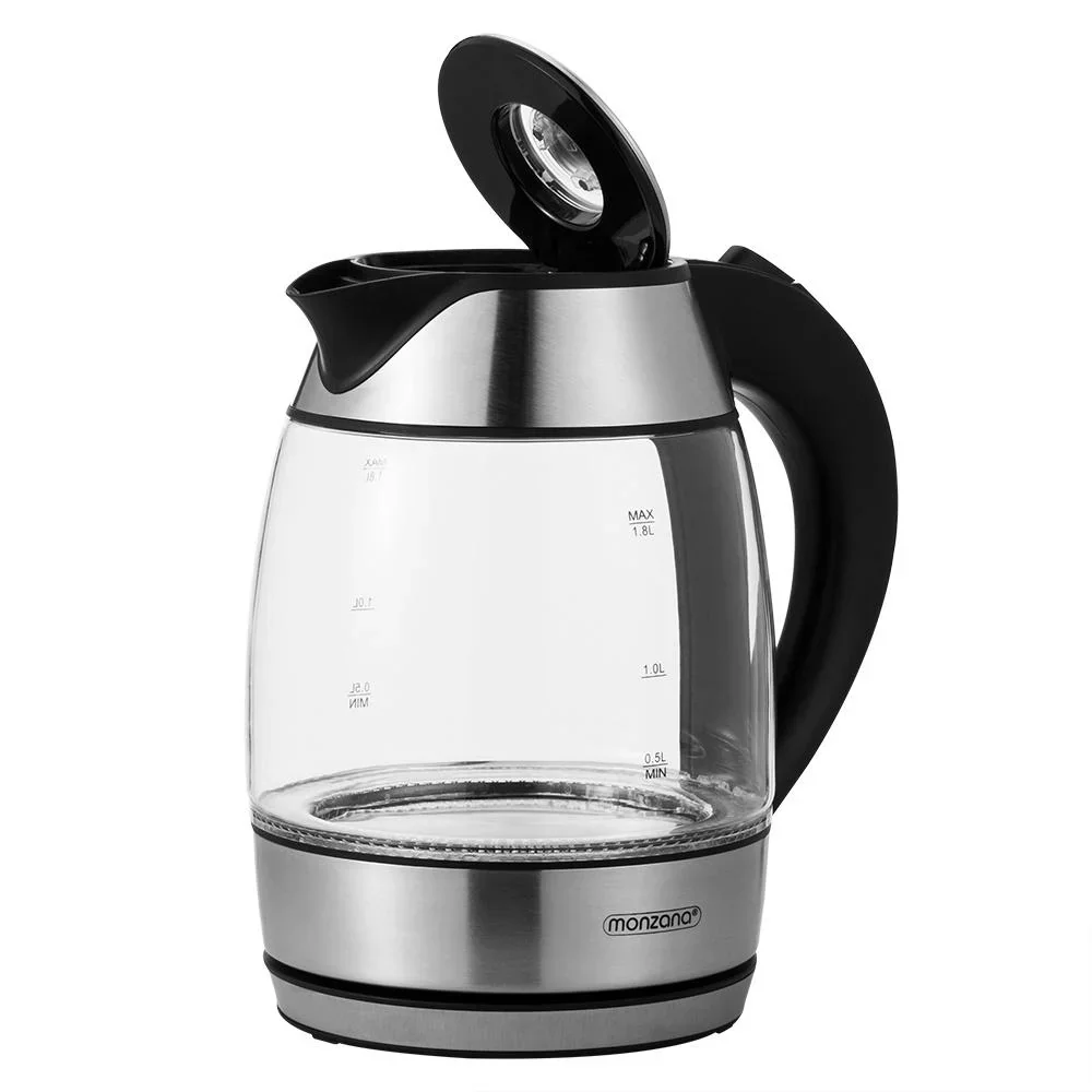 Wasserkocher schwarz/silber Glas 1.8L - 3