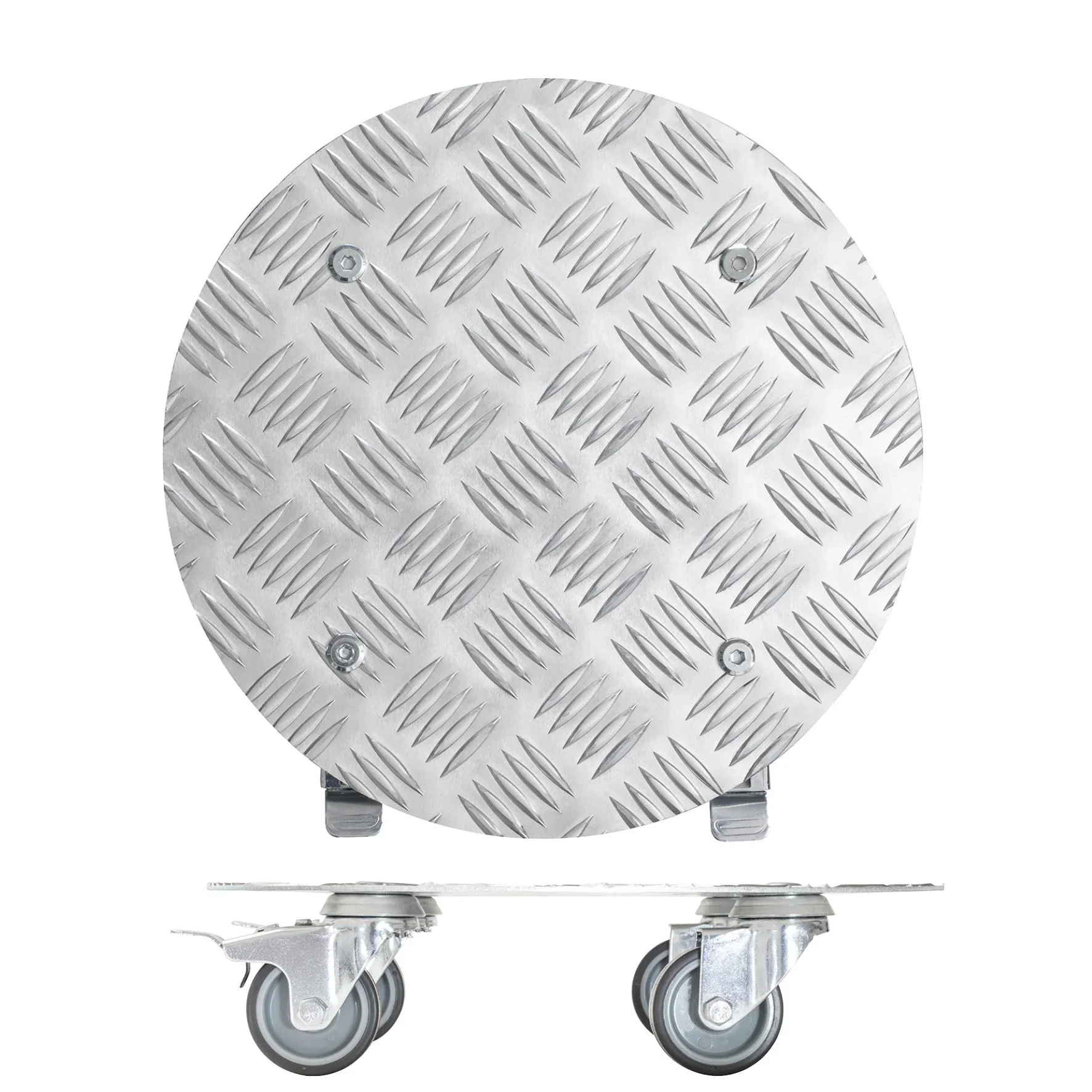 Multi Roller MR 7005, Ø 30 x 7,5 cm, softe Rollen Ø 50 mm, Gleitlager, 2 Bremsen, Alu Riffelblech, Tragkraft 100 kg - 0