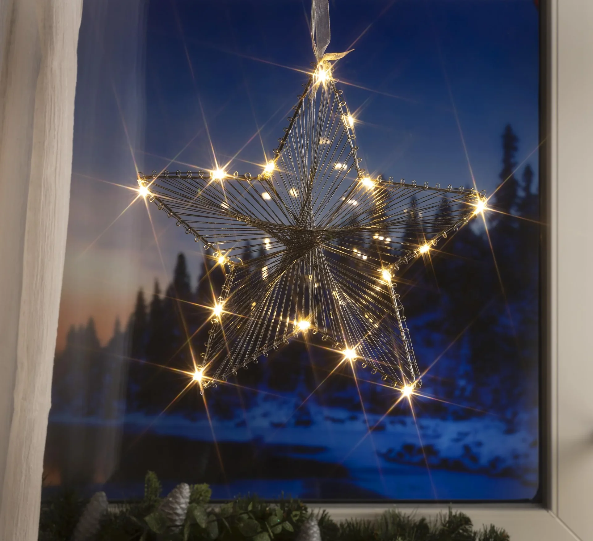 Deko Stern mit 20 warmweißen LEDs, batteriebetrieben - 3