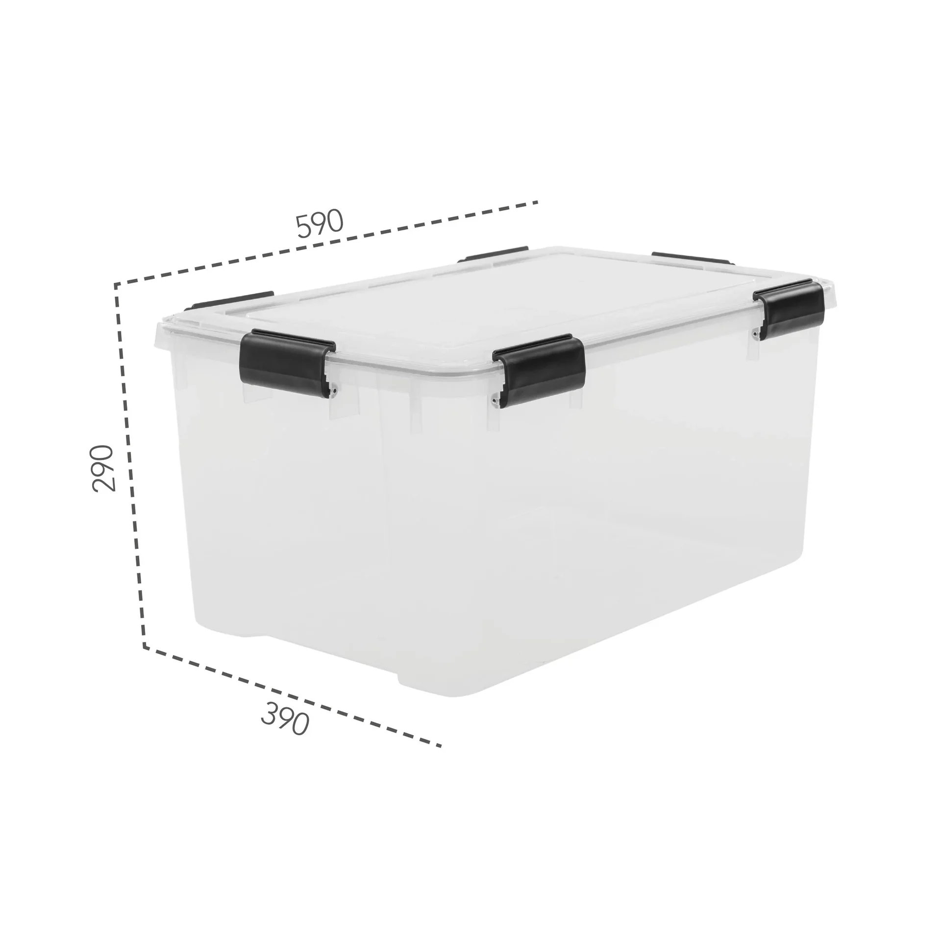 Wasserdichte Aufbewahrungsbox, transparent, 50 Liter - 0