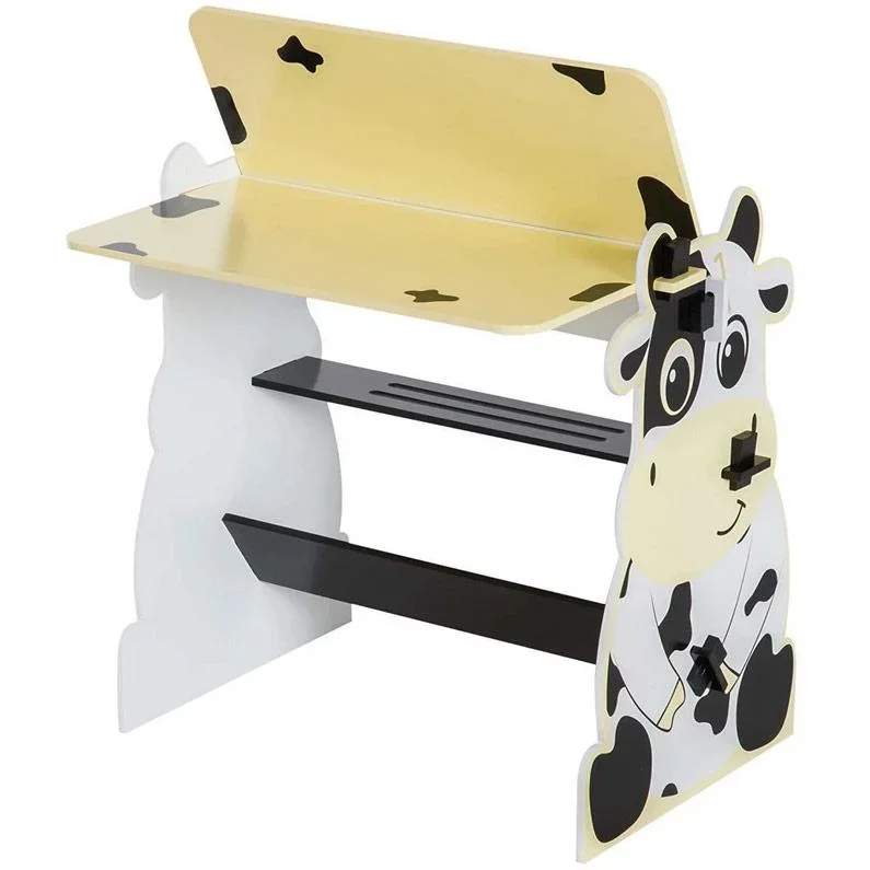 Kindermaltisch Schreibtisch Kinder Tisch Stuhl Spieltisch Kuh mit Tafel 60x40x60cm - 3