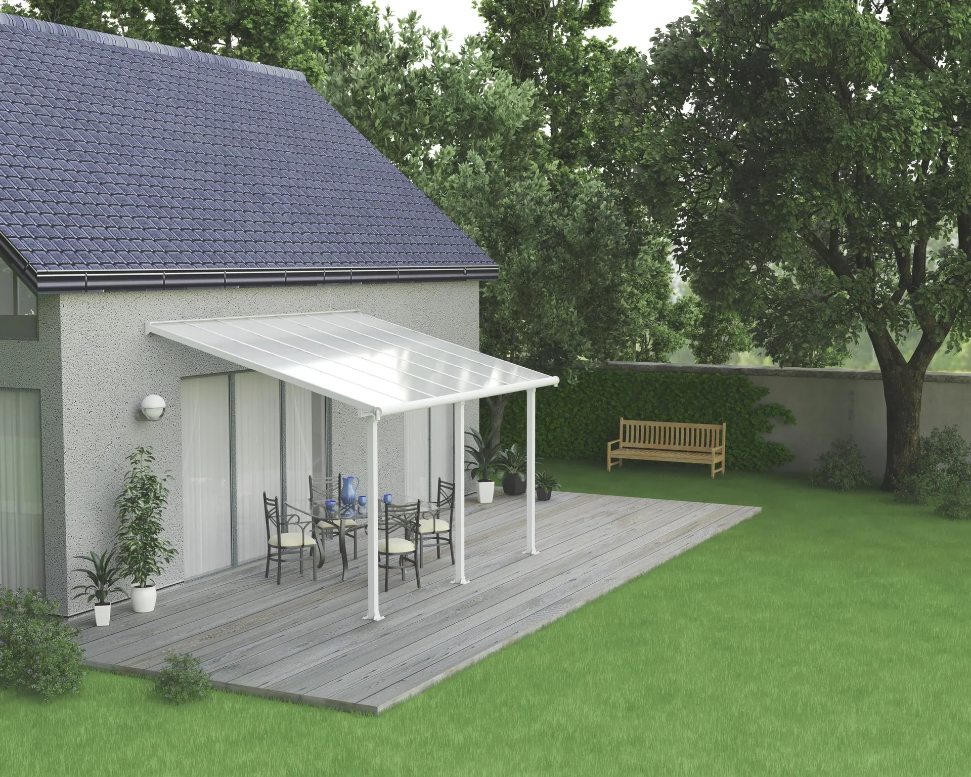 Terrassendach „Olympia“, Weiß, 3 x 4,25 m - 3