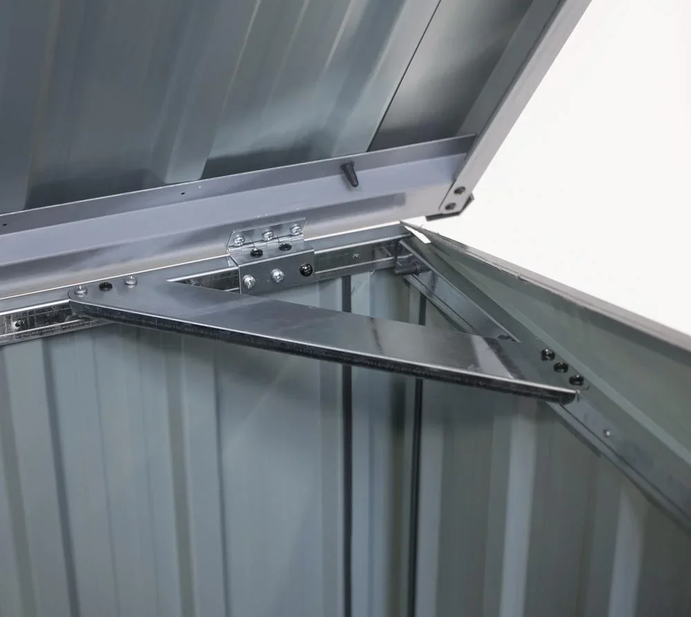 Metall Mülltonnenbox 1-fach anthrazit/lichtgrau, 101x104x134 cm - 4