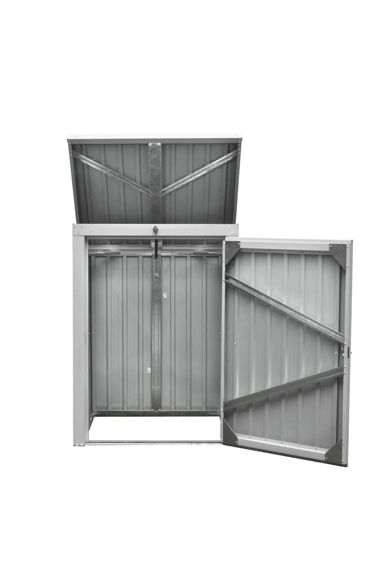 Metall Mülltonnenbox 1-fach anthrazit/lichtgrau, 101x104x134 cm - 7