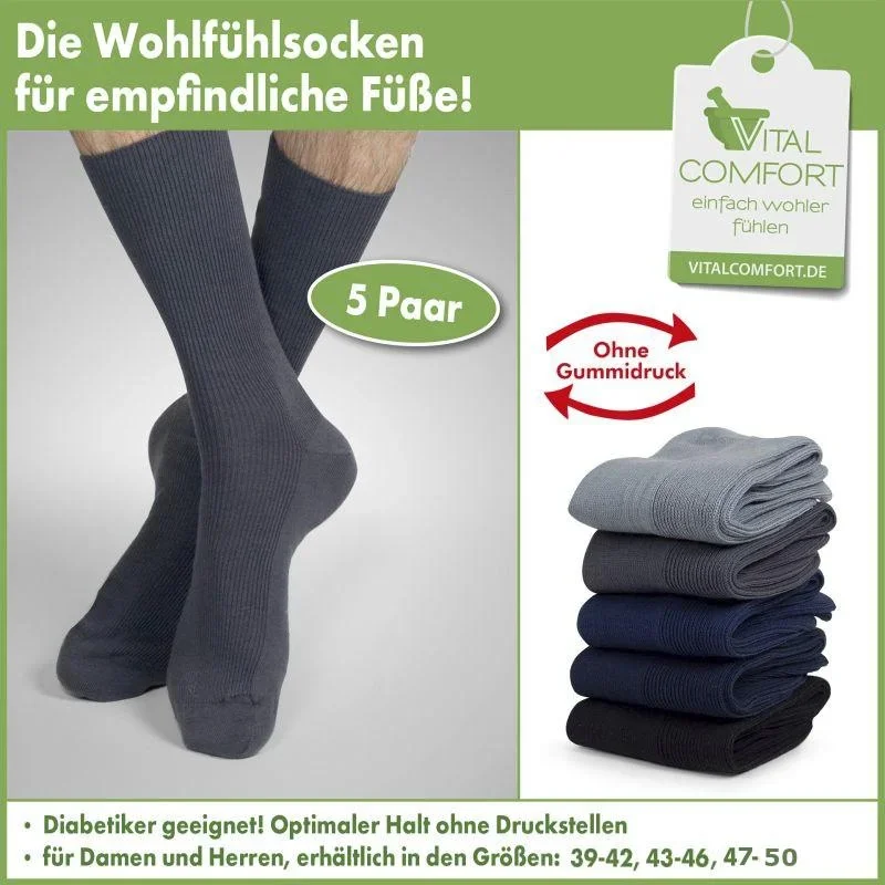 Wohlfühlsocken, dunkel sortiert, Größe 39 - 42, 5er Paar - 1