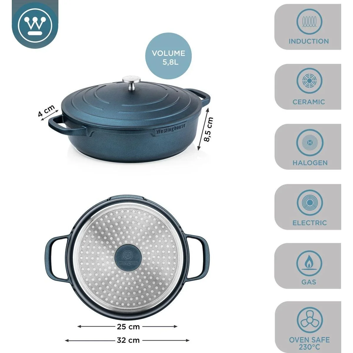 Performance Series Bratpfanne - Backofen geeignet - 32 cm - Blau - 5