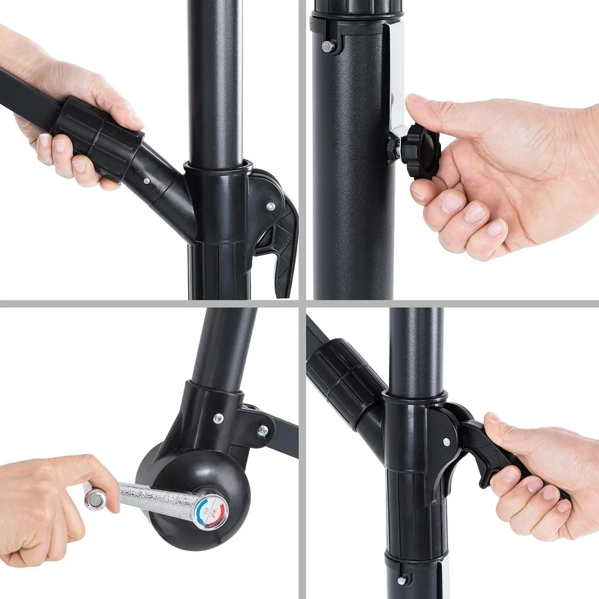 Sonnenschirm faltbar Aluminium blau Ø 330 cm UV-Schutz 40+ - 1