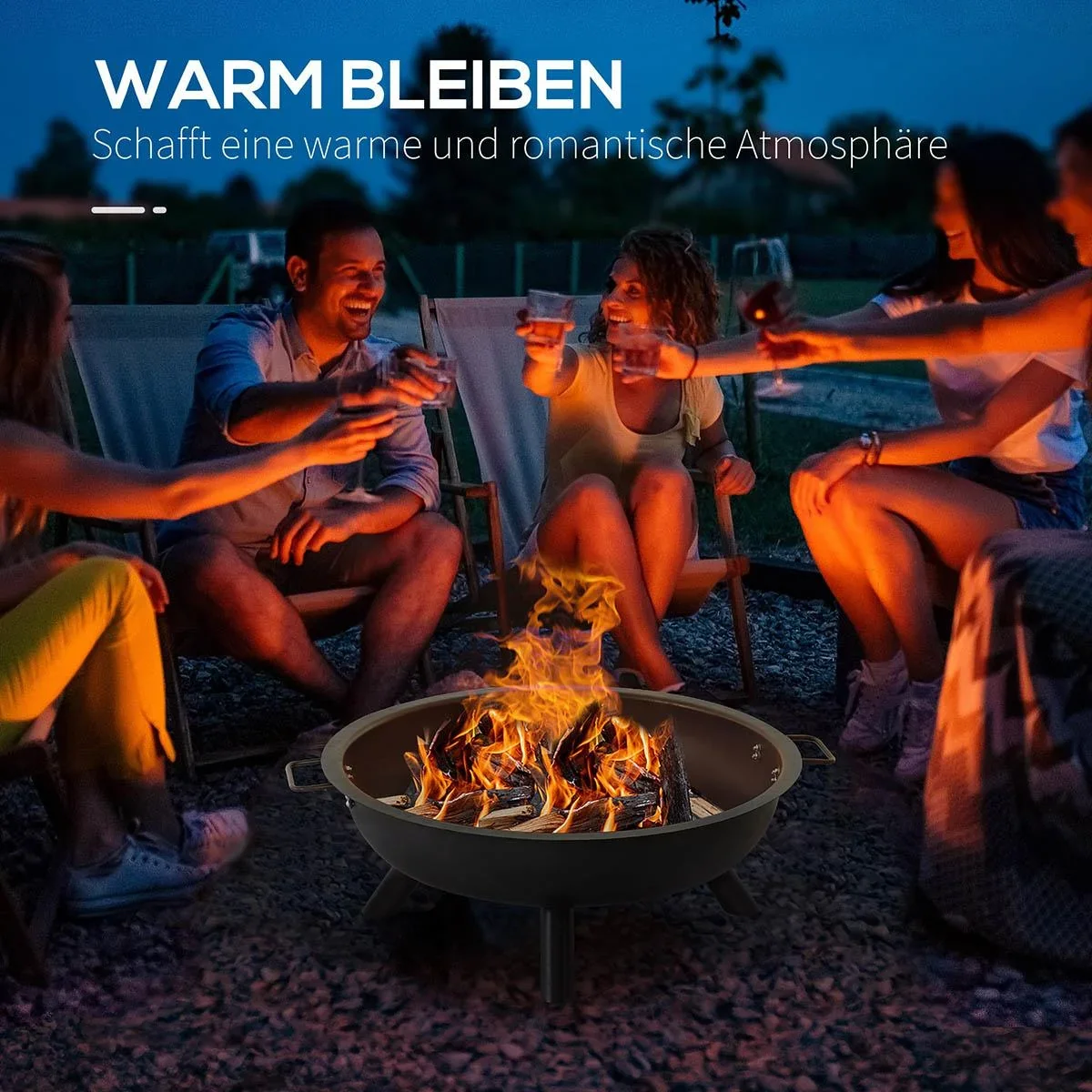 Gartentisch mit Glasplatte 120 x 80 x 70 cm - 1