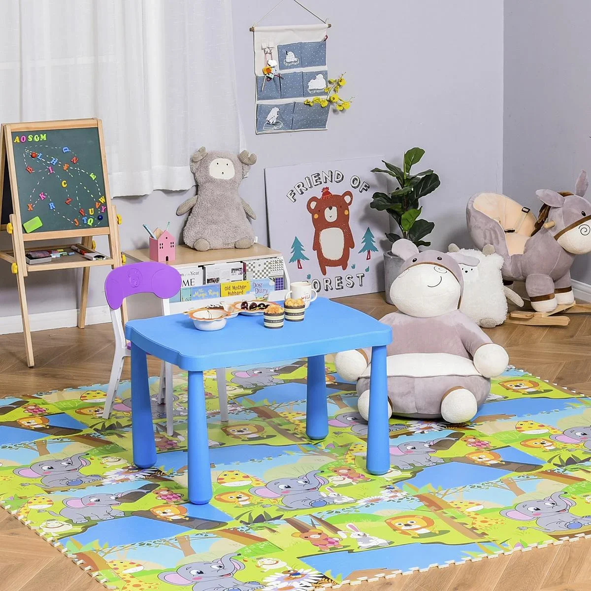 Puzzlematte für Babys Kinder Spielmatte Kinderspielteppich klappbar EVA foam Süßigkeiten Muster 61,5 x 61,5 cm - 0