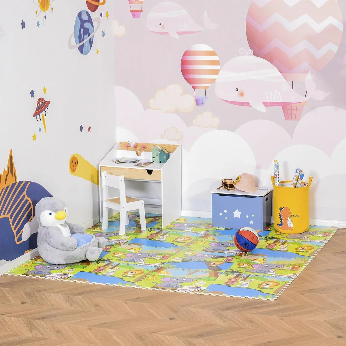 Puzzlematte für Babys Kinder Spielmatte Kinderspielteppich klappbar EVA foam Süßigkeiten Muster 61,5 x 61,5 cm - 2