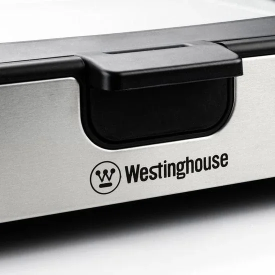 Westinghouse Edelstahl-Elektrogrill - Tischgrill - 1800W - 52,8x12,3x37,7cm - Schwarzer Marmor - 1
