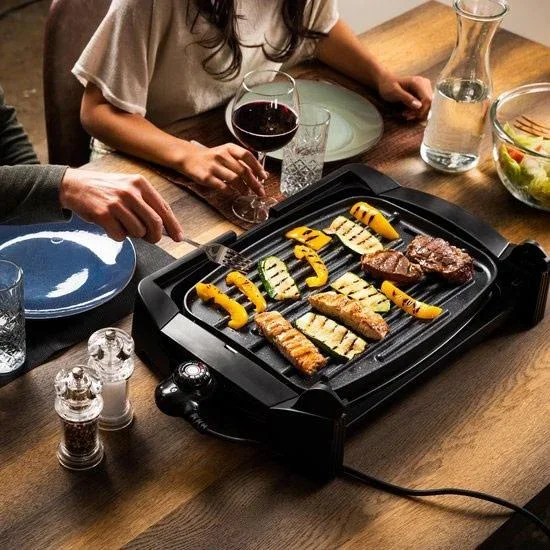 Westinghouse Edelstahl-Elektrogrill - Tischgrill - 1800W - 52,8x12,3x37,7cm - Schwarzer Marmor - 2